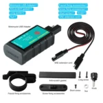 WUPP ZH-1422C2 Motorcycle Square Dual USB Fast Charging Charger with Switch + Integrated SAE Socket + 1m SAE Socket Cable - Image 2