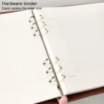 A5 Faux Leather Loose-leaf Grid Notebook - Image 3