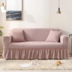 Living Room Stretch Full Coverage Skirt Style Sofa Cover, Size: Double M 145-185cm