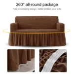 Living Room Stretch Full Coverage Skirt Style Sofa Cover, Size: Double M 145-185cm - Image 5