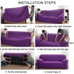 Double Seat Full Coverage Elastic Non-slip Sofa Cover - Image 4