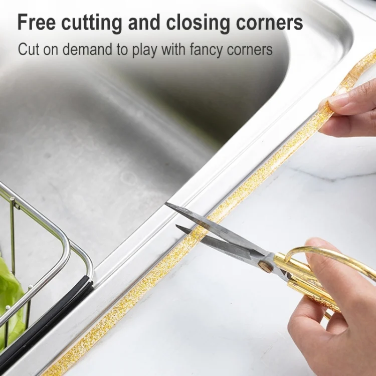 EDA001909501_2.webp Kitchen Anti-mildew Waterproof Beauty Stitching Stickers Sink Seal Edge Line, Random Color Delivery - Image 3