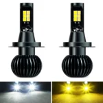 DC9-32V / 3000LM / 30W / 6000K+3000K IP65 Car LED Double Color Fog Light with 12LEDs CSP Lamp Beads
