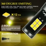 DC9-32V / 3000LM / 30W / 6000K+3000K IP65 Car LED Double Color Fog Light with 12LEDs CSP Lamp Beads - Image 3
