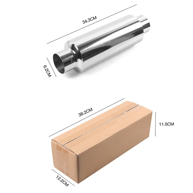 EDA0019666_5.webp Universal Car / Motorcycles Stainless Exhaust Pipe Muffler 2.5 inch to 2.5 inch - Image 6