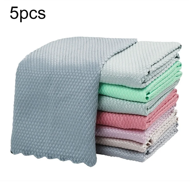 EDA001988201.webp Non-Marking And Easy-To-Dry Fish Scale Rags Kitchen Cleaning Towels, Random Color Delivery - Image 1