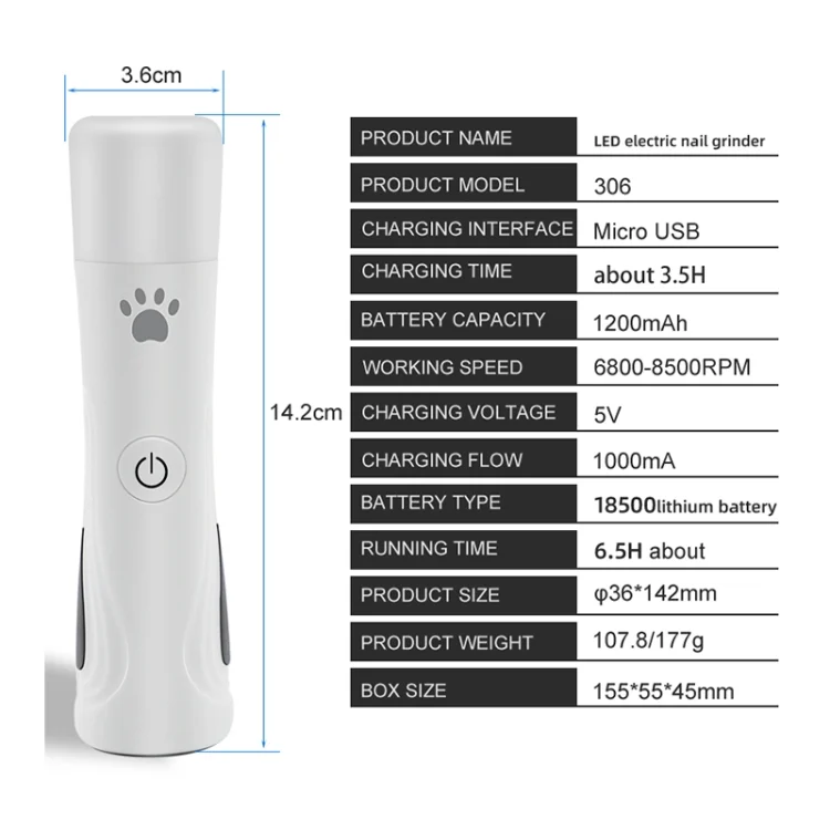 EDA002000301A_4.webp RC-306 Animal Nail Grinder USB Automatic Manicure - Image 5