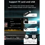 9601C HD 7 inch Universal Car Manually Retractable Screen MP5 Player with Carplay, Support FM & Bluetooth & TF Card - Image 4