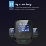 BT06 1.4 inch Car MP3 Player FM Transmitter QC3.0 Quick Charge Support Bluetooth Handsfree / TF Card - Image 2