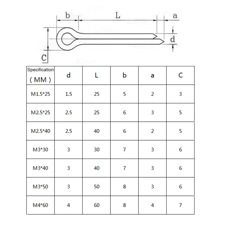 EDA002269001_3.webp 50 in 1 Stainless Steel U-shaped Split Spring Pin - Image 4