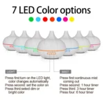 400ml Wood Texture Fragrance Machine Pointed Mouth Humidifier with Colorful LED Light - Image 4