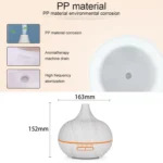 400ml Wood Texture Fragrance Machine Pointed Mouth Humidifier with Colorful LED Light - Image 5