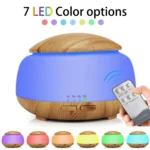 Wood Grain Humidifier Air Purifier Ultrasonic Atomization Household Aromatherapy Machine with Colorful LED Light - Image 3