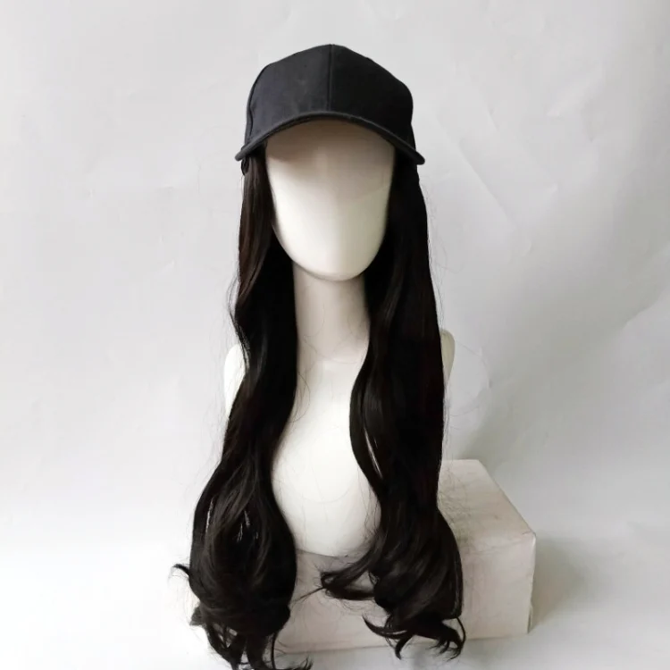 EDA00241801A_2.webp Hat Big Curve Wig One-piece Long Curly Chemical Fiber Headgear for Women - Image 3