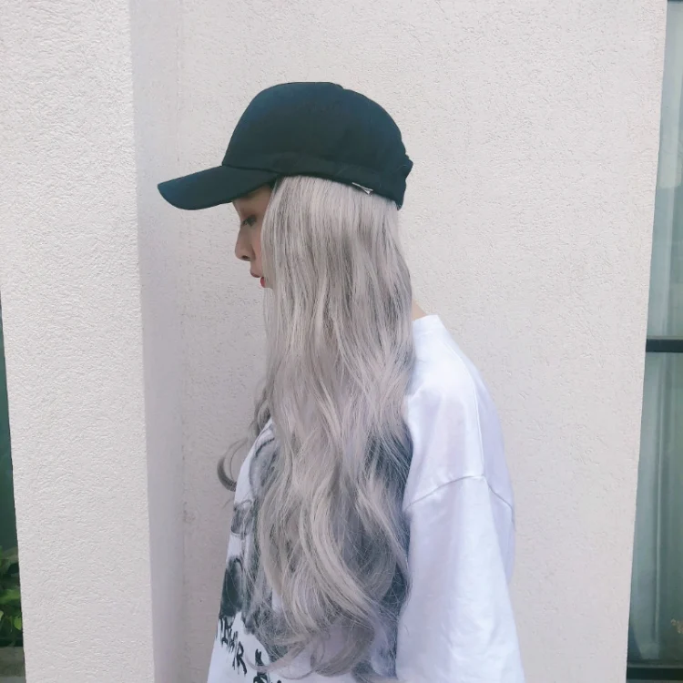 EDA00241801A_4.webp Hat Big Curve Wig One-piece Long Curly Chemical Fiber Headgear for Women - Image 5