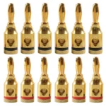 Car Gold-plated Red and Black 4mm Banana Head Audio Plug