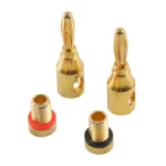 Car Gold-plated Red and Black 4mm Banana Head Audio Plug - Image 4