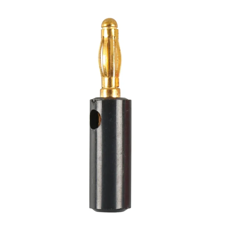 EDA002430901_1.webp Car Red and Black Cover Gold-plated 4mm Banana Head Audio Plug - Image 2