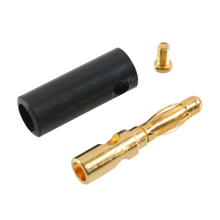 EDA002430901_3.webp Car Red and Black Cover Gold-plated 4mm Banana Head Audio Plug - Image 4