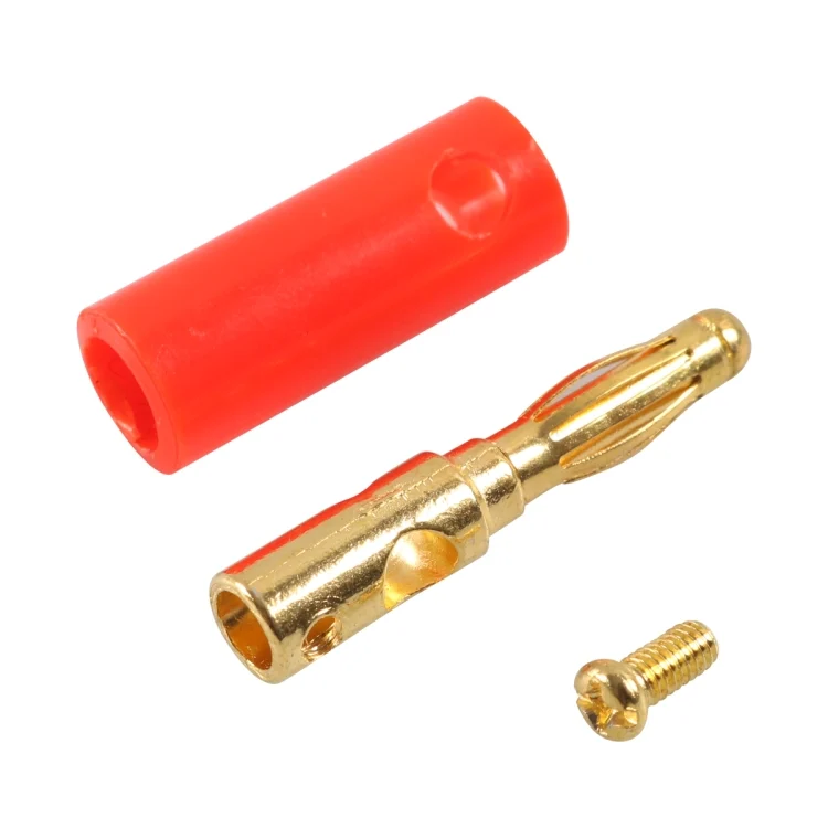 EDA002430901_4.webp Car Red and Black Cover Gold-plated 4mm Banana Head Audio Plug - Image 5