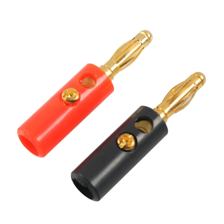 EDA002430901_6.webp Car Red and Black Cover Gold-plated 4mm Banana Head Audio Plug - Image 7