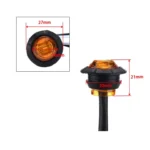 15 in 1 Red + Amber + White Light Truck Trailer LED Round Side Marker Lamp - Image 5
