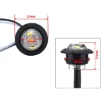 15 in 1 Red + Amber + White Light Truck Trailer LED Round Side Marker Lamp - Image 6