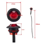 15 in 1 Red + Amber + White Light Truck Trailer LED Round Side Marker Lamp - Image 7