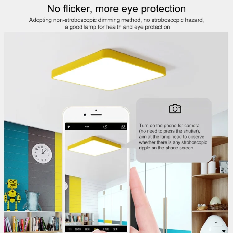 EDA002469101_B3.webp Macaron LED Square Ceiling Lamp, Stepless Dimming - Image 4