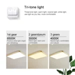 Macaron LED Rectangle Ceiling Lamp, 3-Colors Light - Image 5