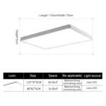 Macaron LED Rectangle Ceiling Lamp, Stepless Dimming - Image 2