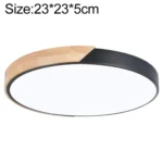 Wood Macaron LED Round Ceiling Lamp, White Light