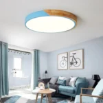 Wood Macaron LED Round Ceiling Lamp, White Light - Image 6