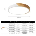 Wood Macaron LED Round Ceiling Lamp, 3-Colors Light - Image 2
