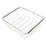 Kitchen Dish Drainer Sink Drain Basket Washing Vegetable Fruit Drying Holder Stainless Steel Adjustable Rack - Image 2