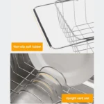 Kitchen Dish Drainer Sink Drain Basket Washing Vegetable Fruit Drying Holder Stainless Steel Adjustable Rack - Image 5