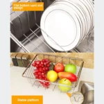 Kitchen Dish Drainer Sink Drain Basket Washing Vegetable Fruit Drying Holder Stainless Steel Adjustable Rack - Image 6