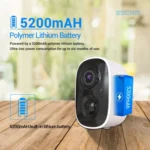 ESCAM G14 Rechargeable 1080P Full HD AI Recognition Infrared Night Vision WiFi Camera - Image 7