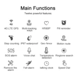 RF-V48 4G Waterproof Anti-lost GPS Positioning Smart Watch, Band A - Image 3