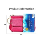 Litchi Texture Cowhide Hand Held Small Wallet for Ladies - Image 2