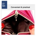 Litchi Texture Cowhide Hand Held Small Wallet for Ladies - Image 4