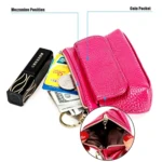 Litchi Texture Cowhide Hand Held Small Wallet for Ladies - Image 6