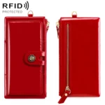 3506 Oil Wax Vintage Texture RFID Anti-Degaussing Hand Held Wallet for Ladies