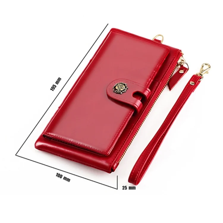 EDA002887601_B1.webp 3506 Oil Wax Vintage Texture RFID Anti-Degaussing Hand Held Wallet for Ladies - Image 2