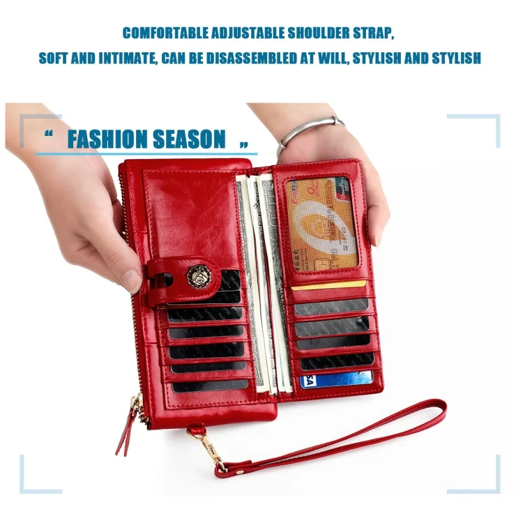 EDA002887601_B4.webp 3506 Oil Wax Vintage Texture RFID Anti-Degaussing Hand Held Wallet for Ladies - Image 5