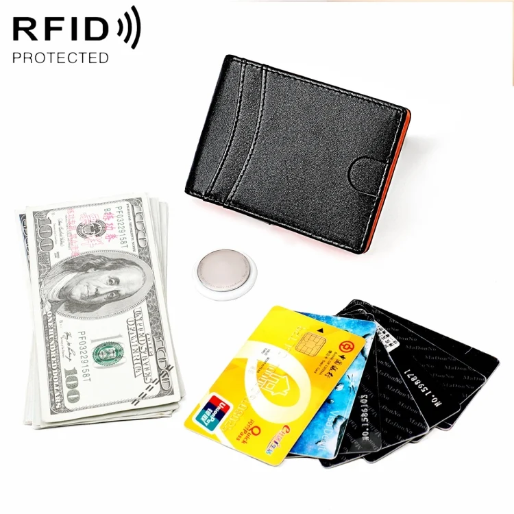 9618 Men RFID Anti-Theft Cowhide Wallet with Location Tracker Pocket