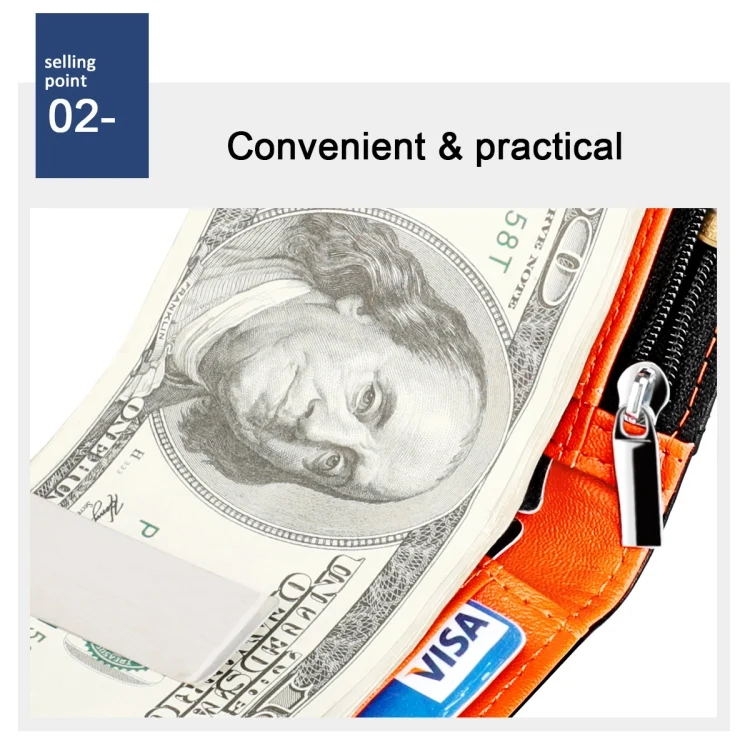 EDA002890101_B4.webp 9653SN Men and Women Two-fold RFID Anti-theft Wallet with Y-shaped Front Pocket - Image 5