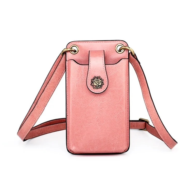 SJB68 Second Cowhide Mini Crossbody Mobile Phone Bag for Ladies