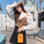 SJB68 Second Cowhide Mini Crossbody Mobile Phone Bag for Ladies - Image 7