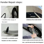 N8 10 in 1 Car Paintless Dent Removal Fender Damage Repair Puller Lifter Arc Crowbar Tools Hook Rods kit - Image 6
